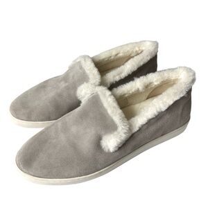 Birdies Women's 9.5 The Swift Suede‎ Faux Fur Lined Shoes Dove Gray Casual